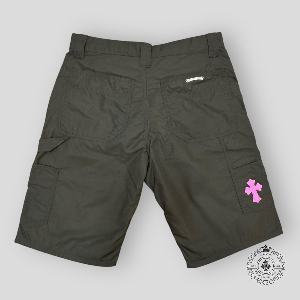 Short de Charpentier Chrome Hearts Double Genou en Nylon Marron
