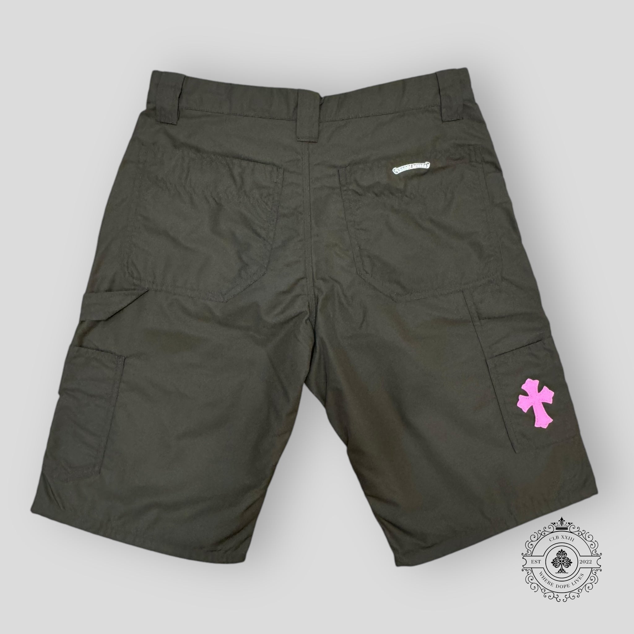 Short de Charpentier Chrome Hearts Double Genou en Nylon Marron