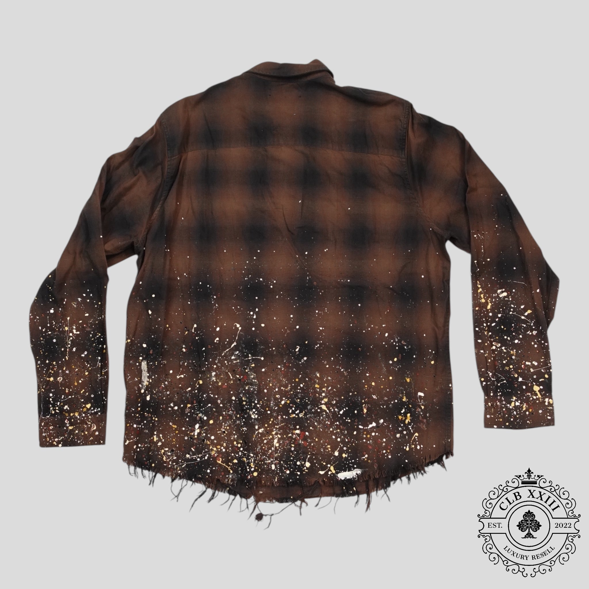 Chemise boutonnée Amiri Crystal Painter à carreaux marron