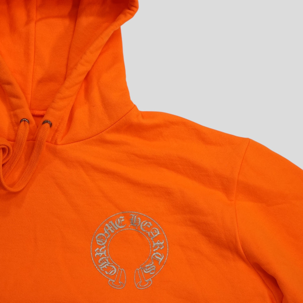 Sweat à capuche Chrome Hearts Miami édition exclusive avec logo fer à cheval, couleur orange