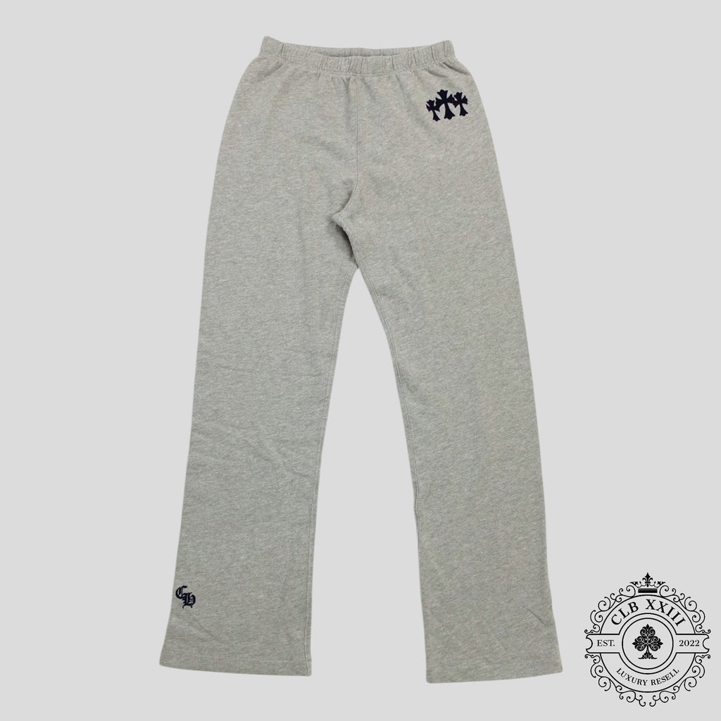 Pantalon de jogging floqué triple croix Chrome Hearts pour femme, gris