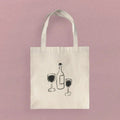 Sac fourre-tout en toile - Vin et verres