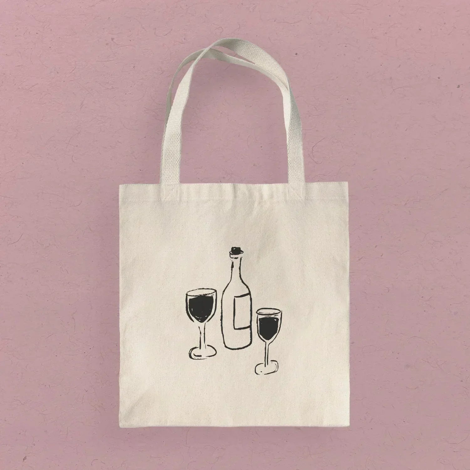 Sac fourre-tout en toile - Vin et verres