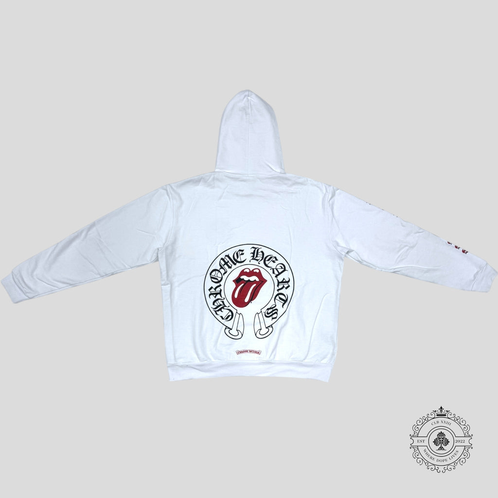 Sweat à capuche Chrome Hearts Rolling Stones blanc
