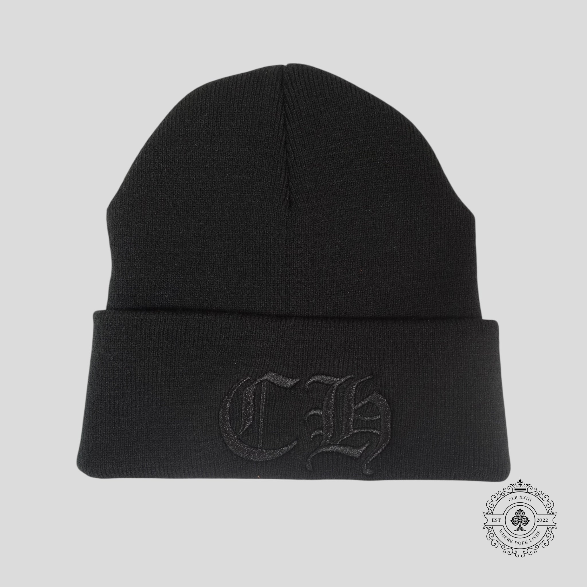 Bonnet brodé Chrome Hearts CH noir
