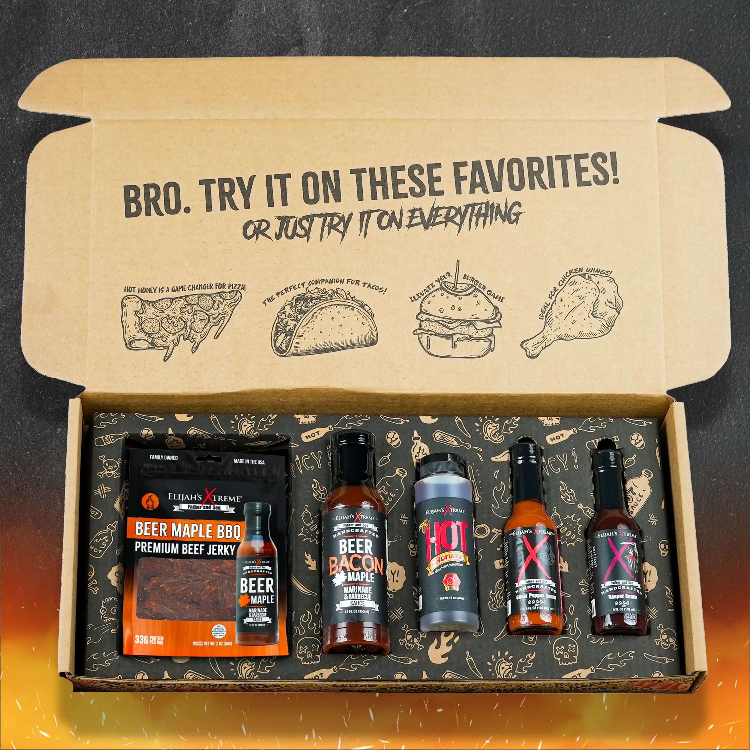 Coffret Cadeau Ultime de Sauces Piquantes BBQ Bro Box