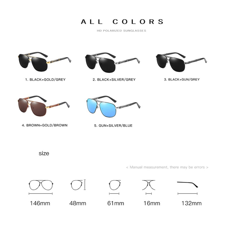 Lunettes de soleil polarisées pour la conduite Homme Marque de lunettes de soleil Designer Lunettes de soleil noires