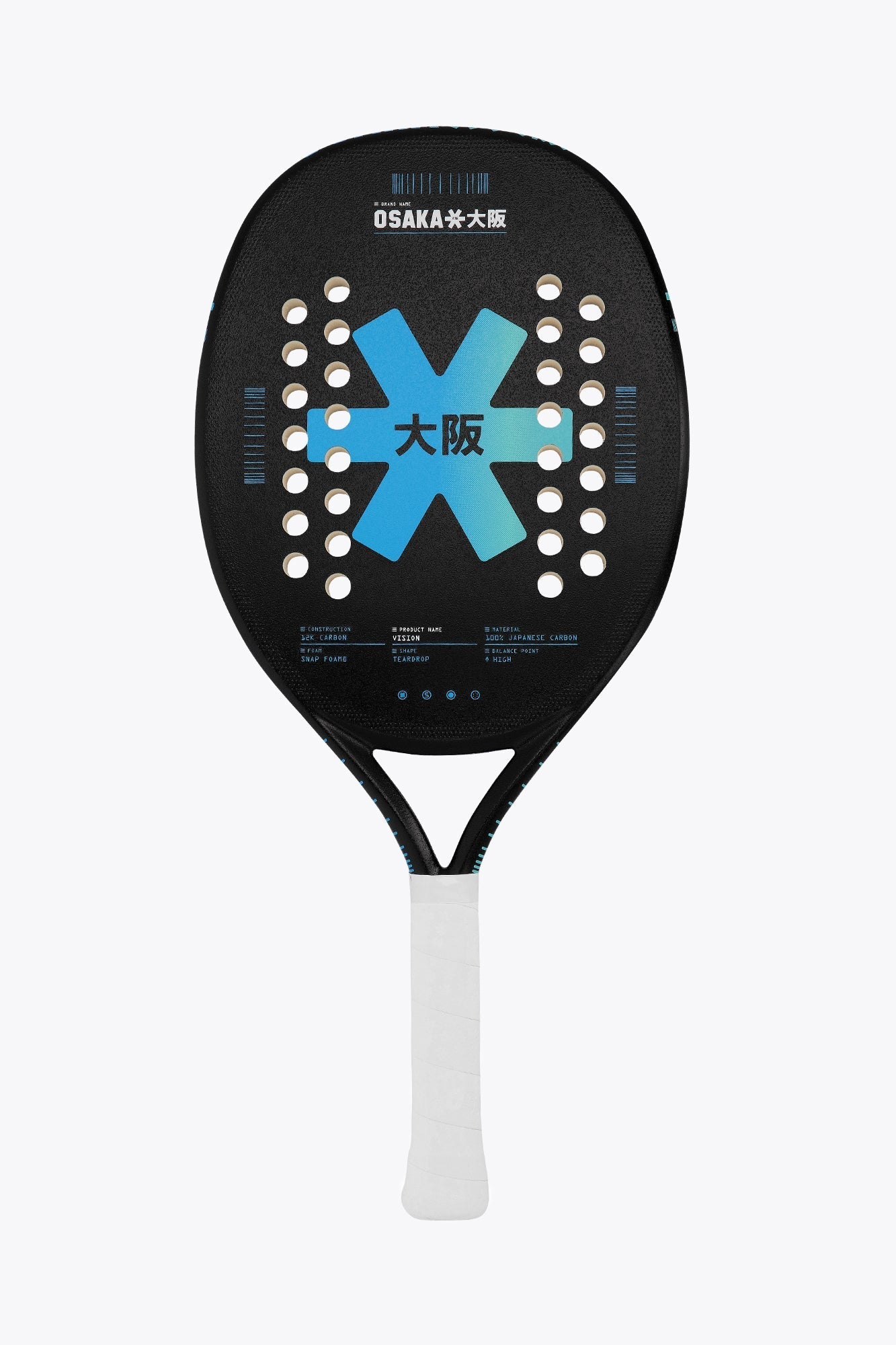 Raquette de beach tennis Osaka - Vision | Bleu électrique