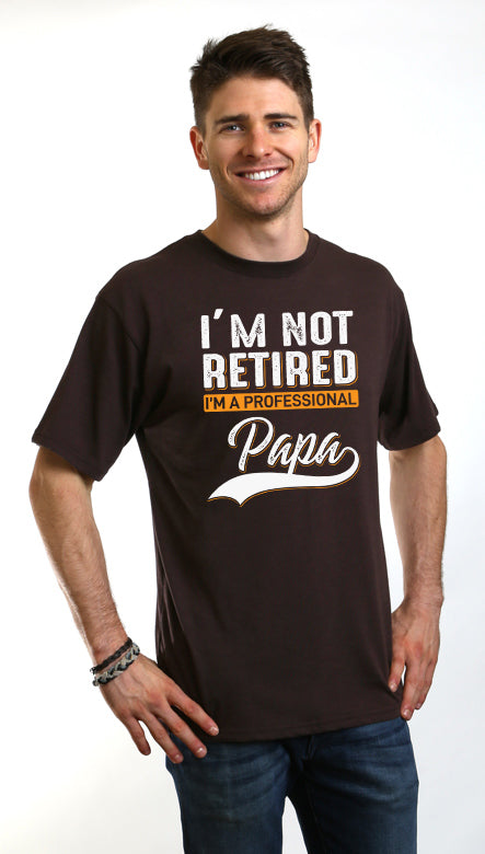 T-shirt à manches courtes en viscose de bambou/coton biologique à motif « I'm not Retired Men's »