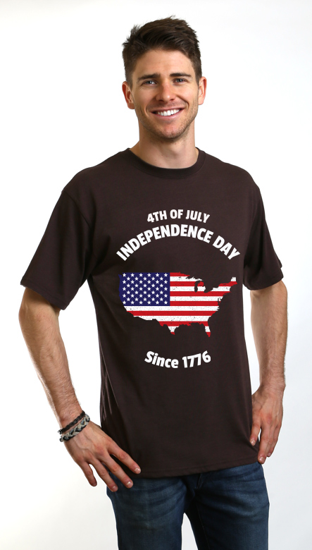 T-shirt graphique à manches courtes en viscose de bambou et coton bio pour homme – Spécial 4 juillet