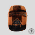 Sac Takka en peau lainée Chrome Hearts Triple Cross Patch orange/noir
