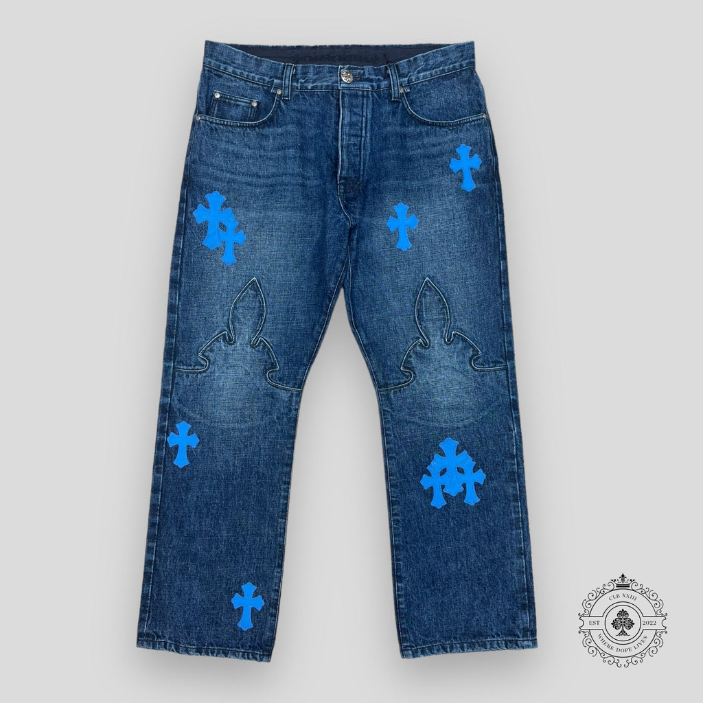 Jean Chrome Hearts Fleur Knee