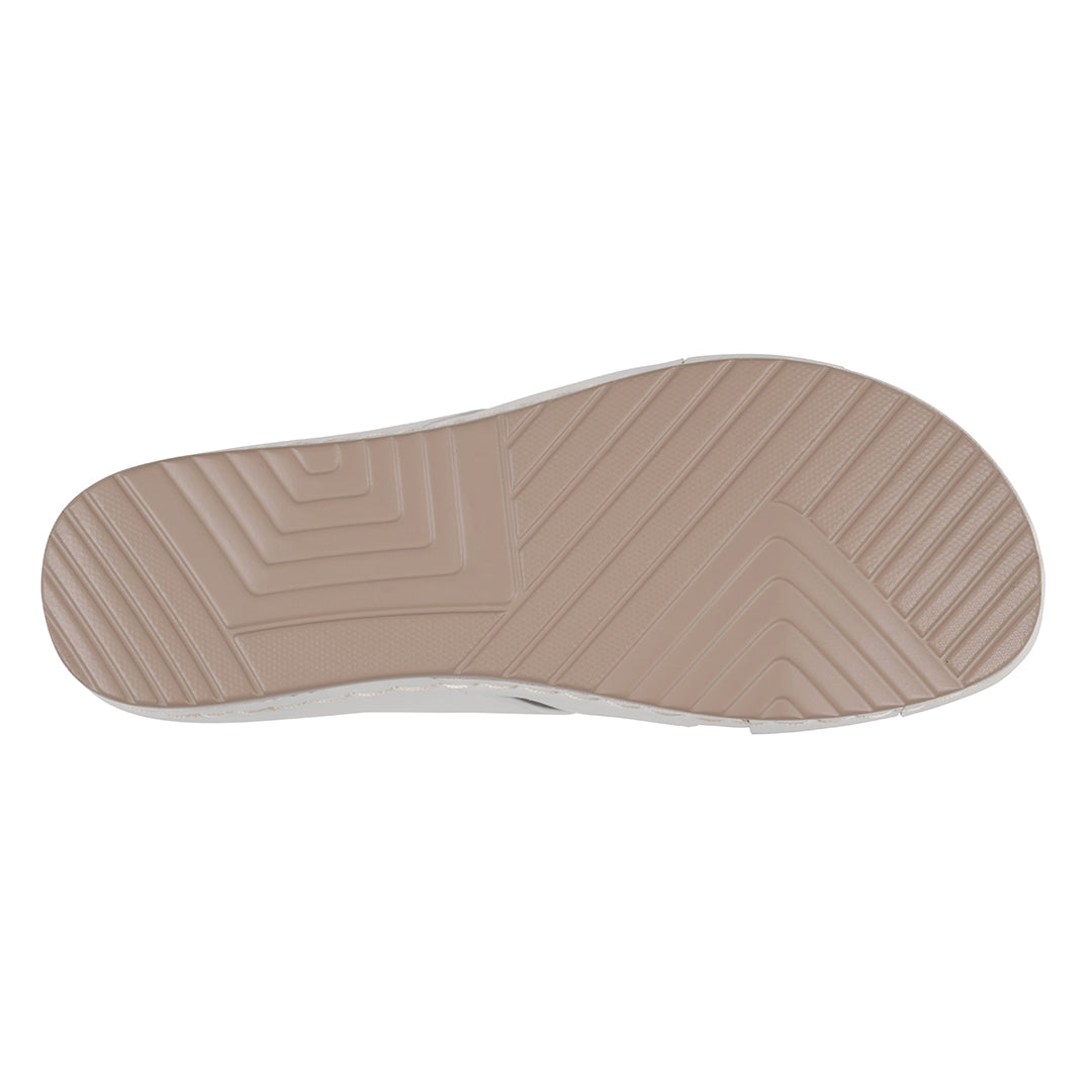 Sandales confort brodées Betsy blanches pour femme