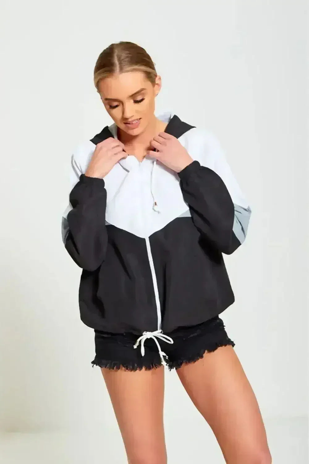 Veste imperméable bicolore pour femme