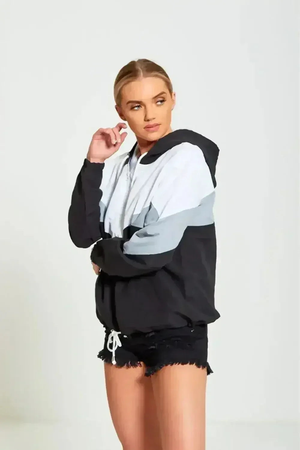 Veste imperméable bicolore pour femme