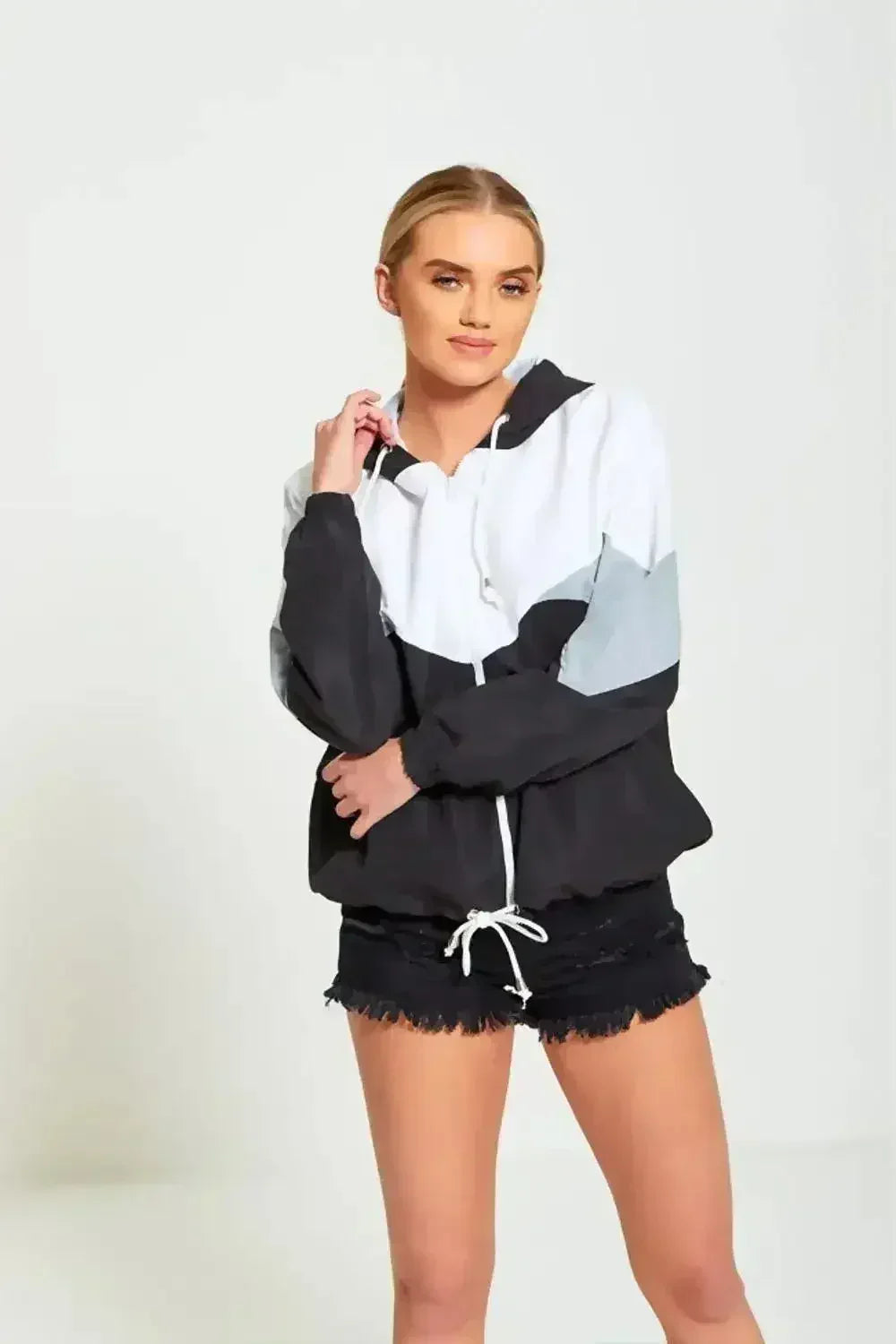 Veste imperméable bicolore pour femme