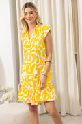 Robe Sophia Safari en Jaune