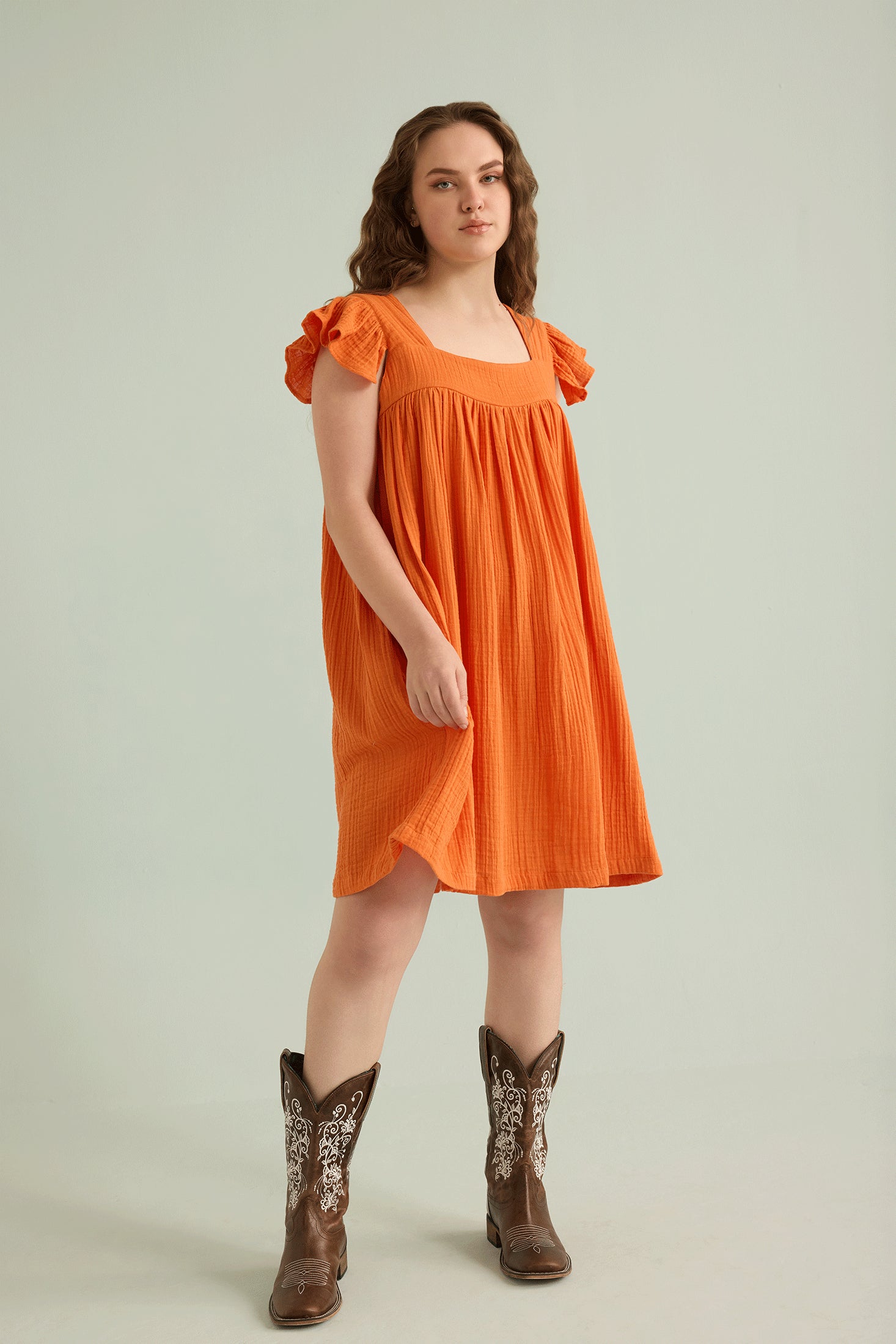 Robe Babydoll Ava's Hope orange