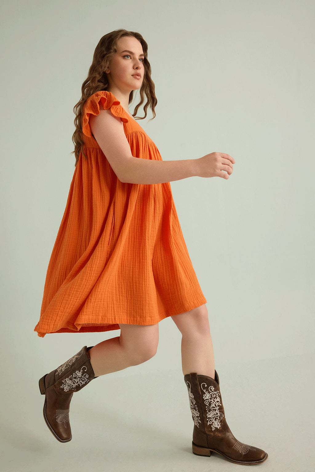 Robe Babydoll Ava's Hope orange