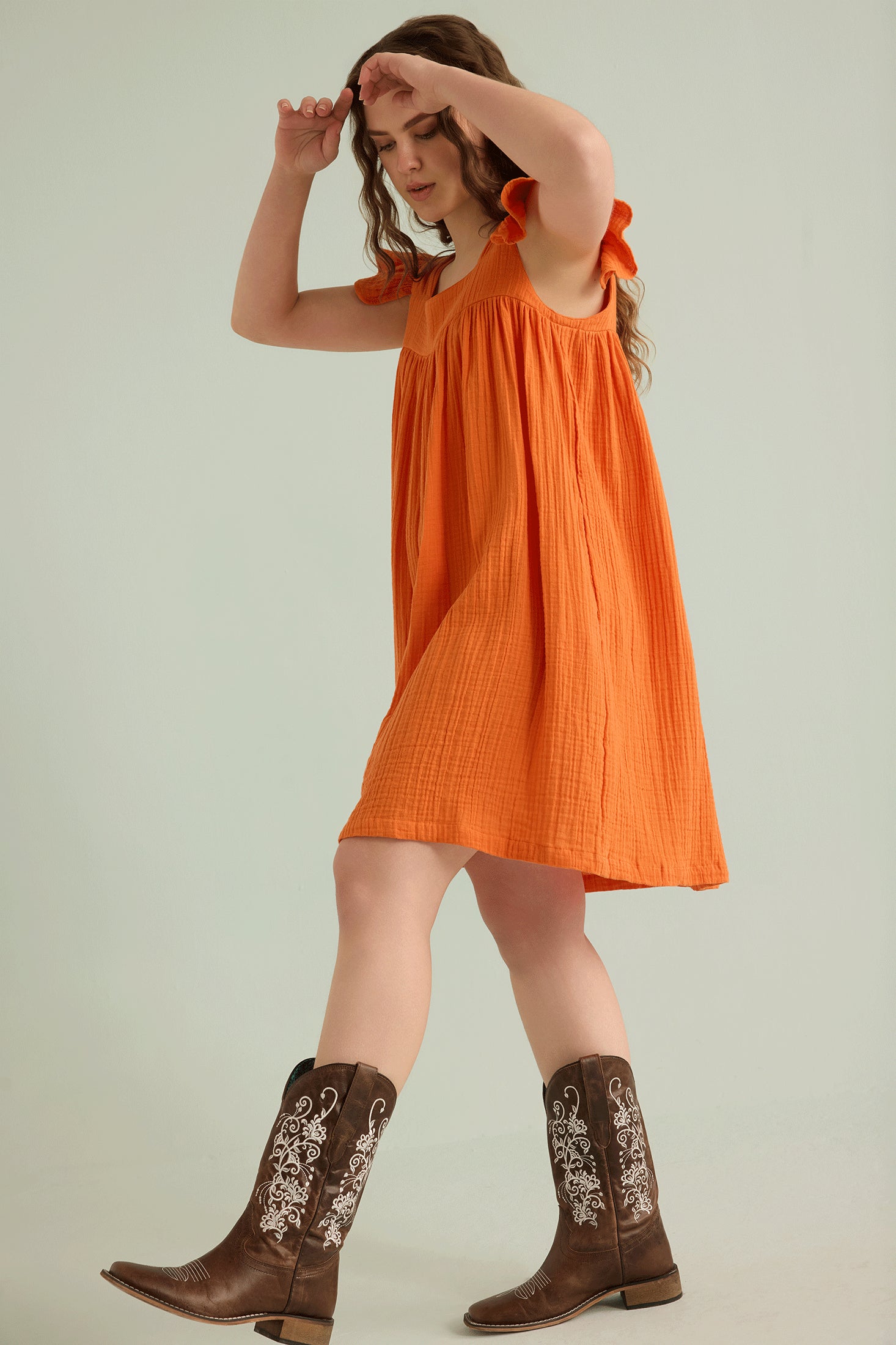 Robe Babydoll Ava's Hope orange