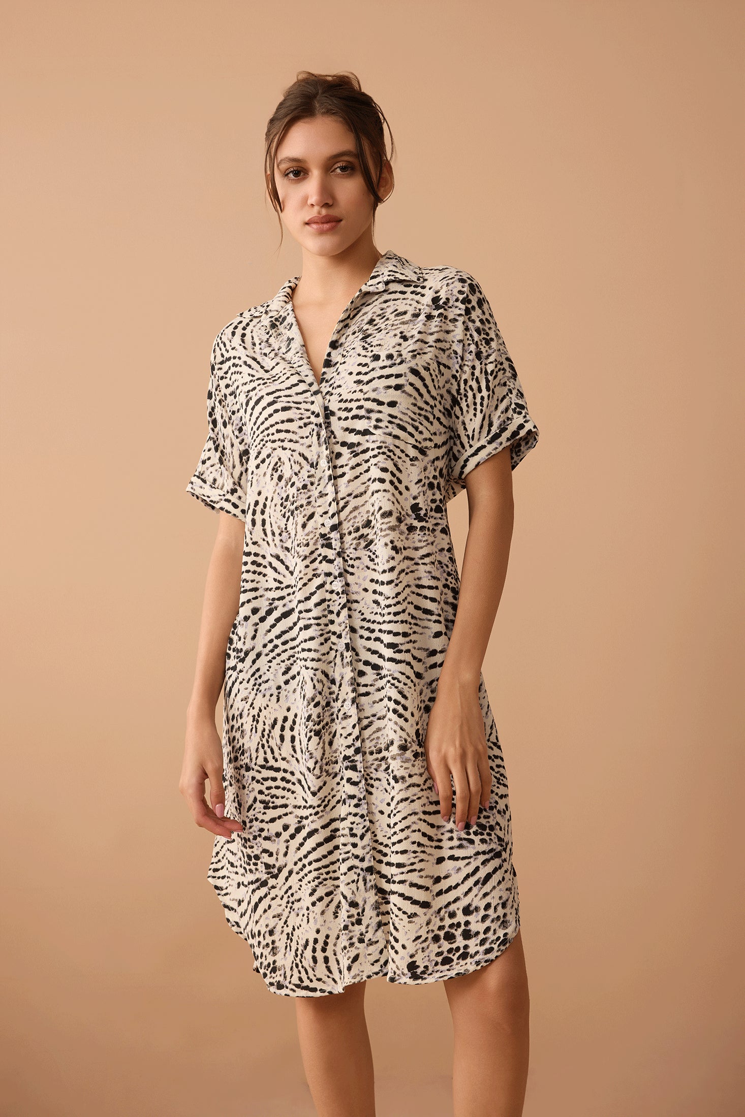 Robe chemise Lauren blanc cassé