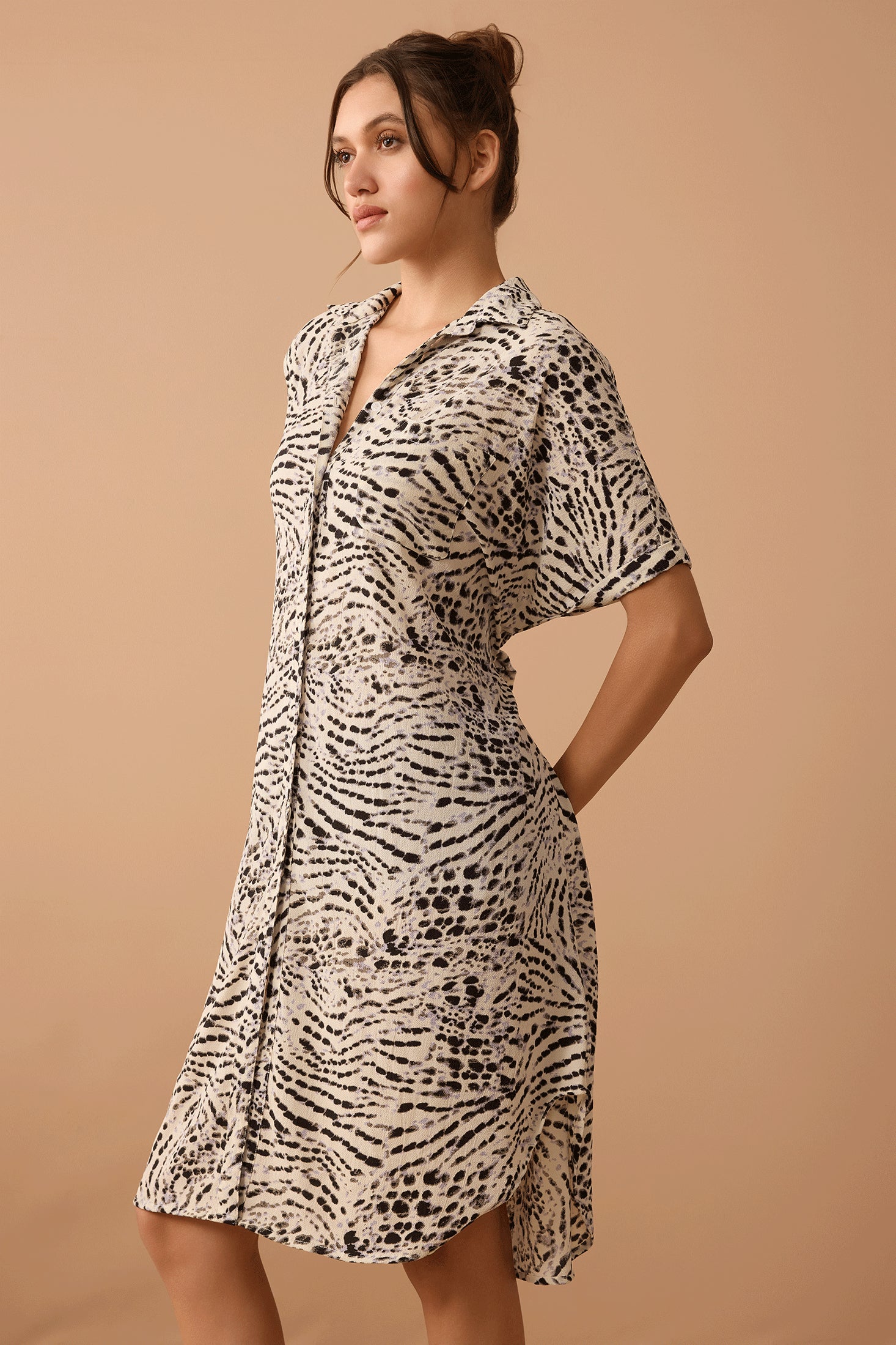 Robe chemise Lauren blanc cassé