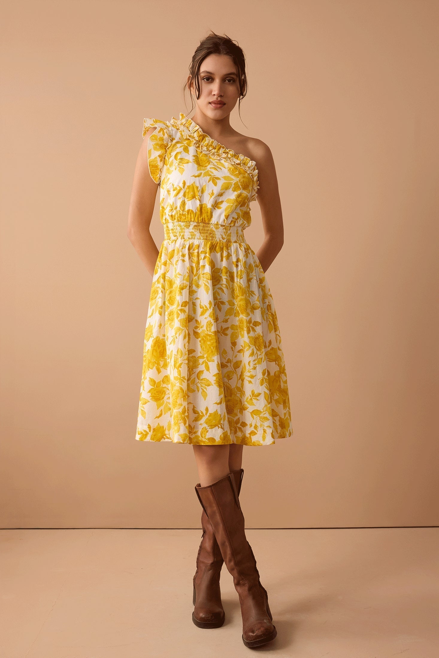 Robe asymétrique Jasmine Smile jaune