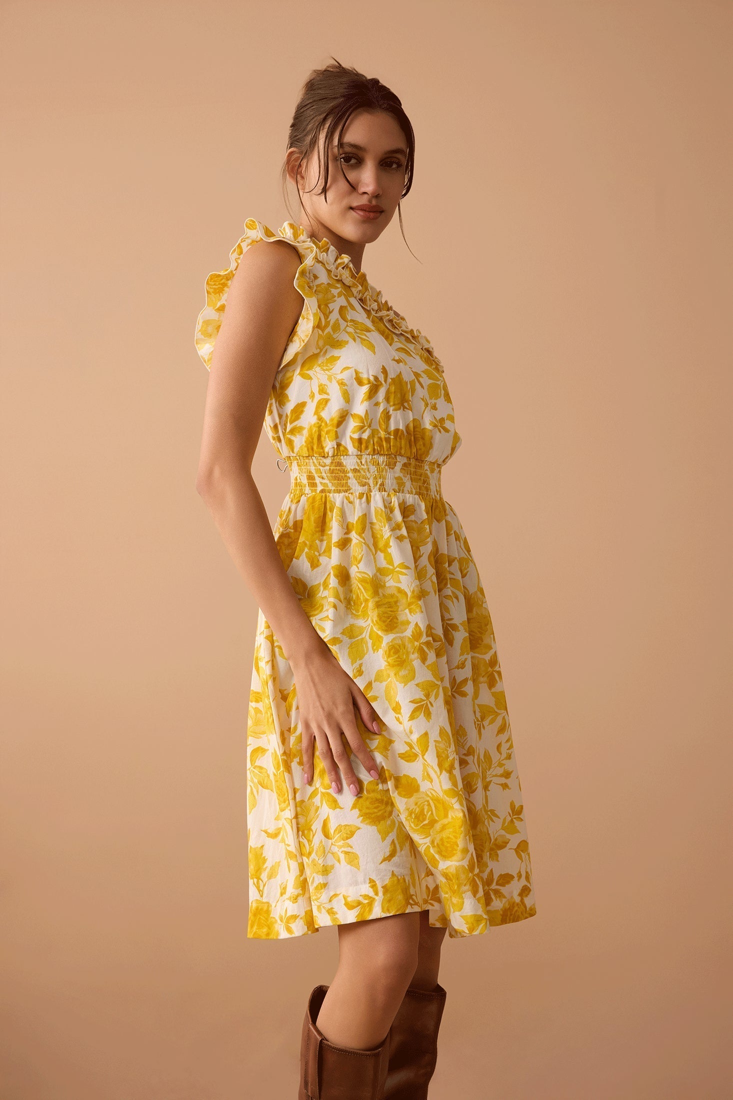Robe asymétrique Jasmine Smile jaune