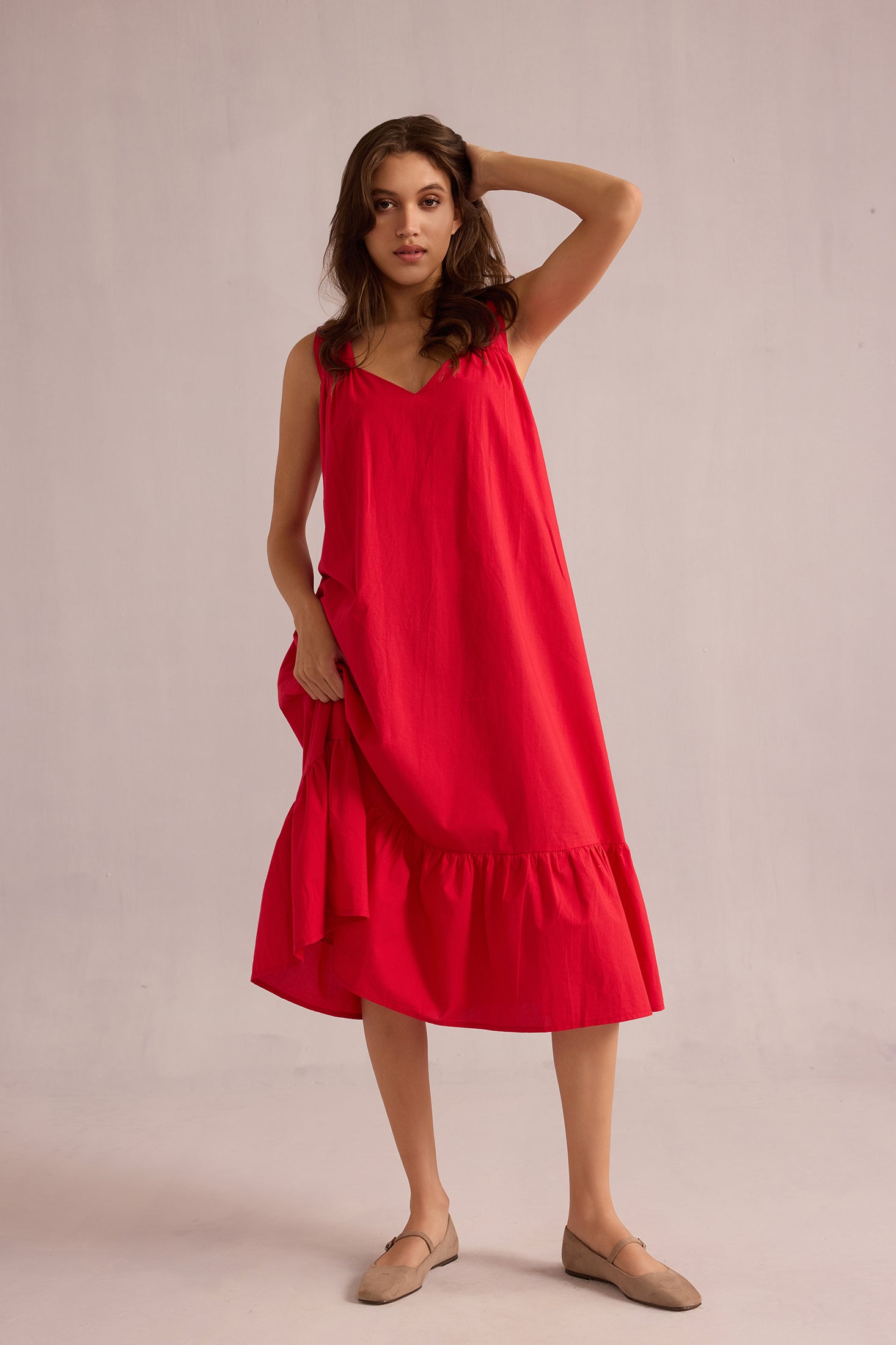 Robe d'été Diana lumineuse rouge