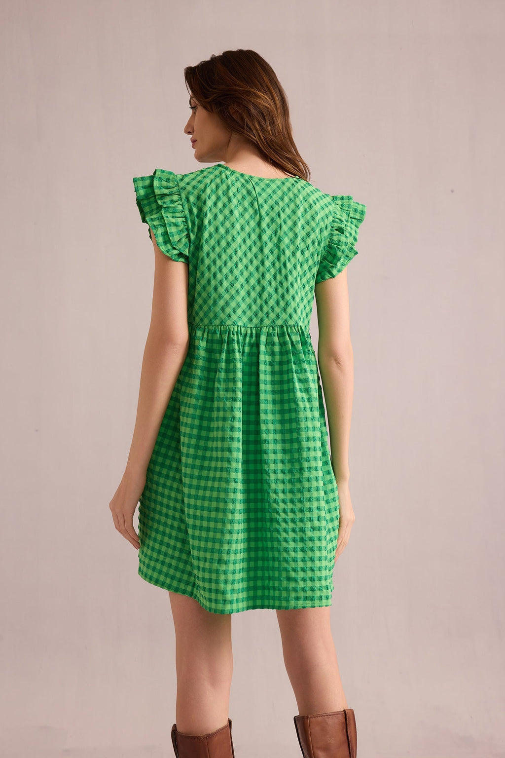 Robe Sophie à Imprimé Carreaux Vert