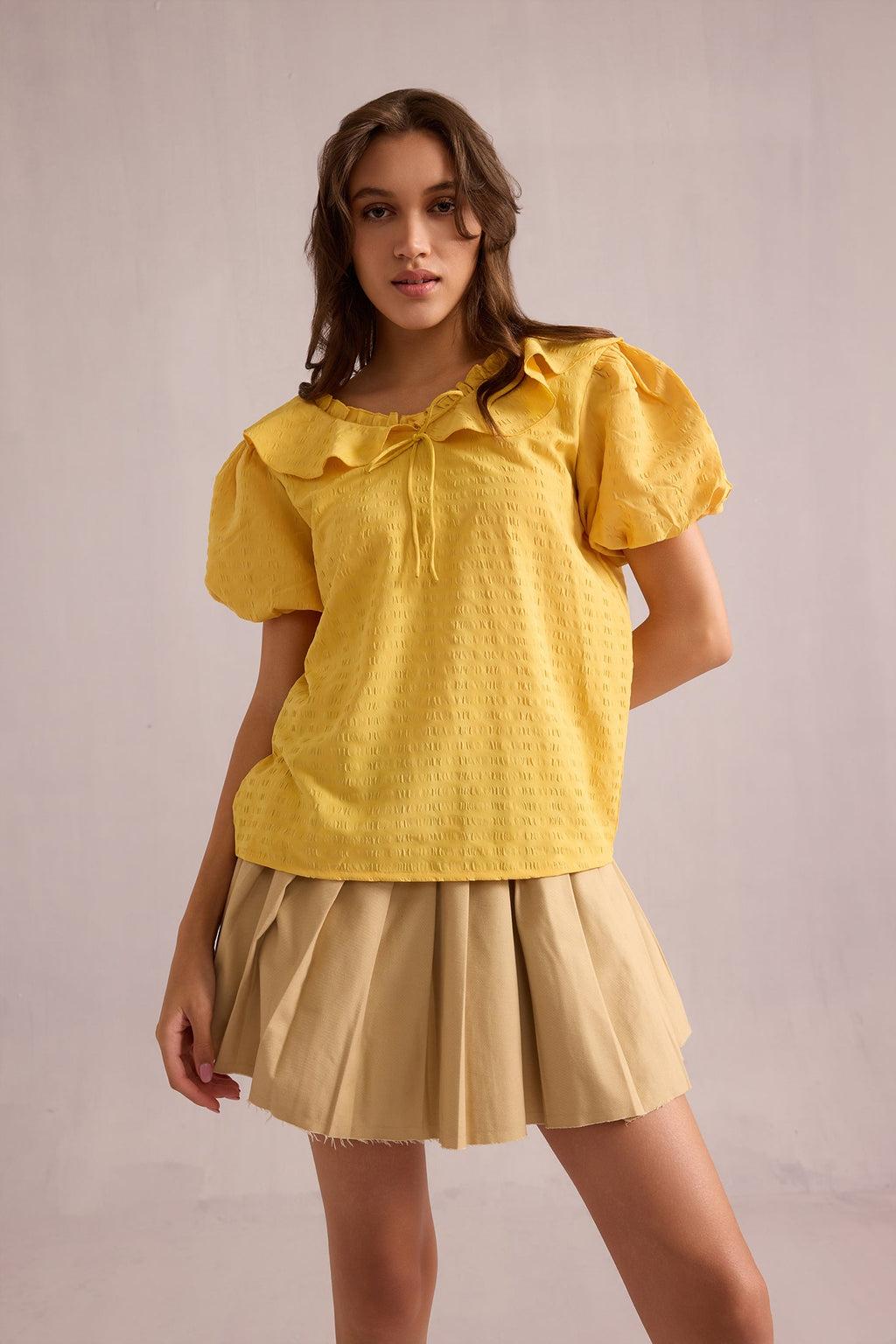 Haut court Layla doré jaune