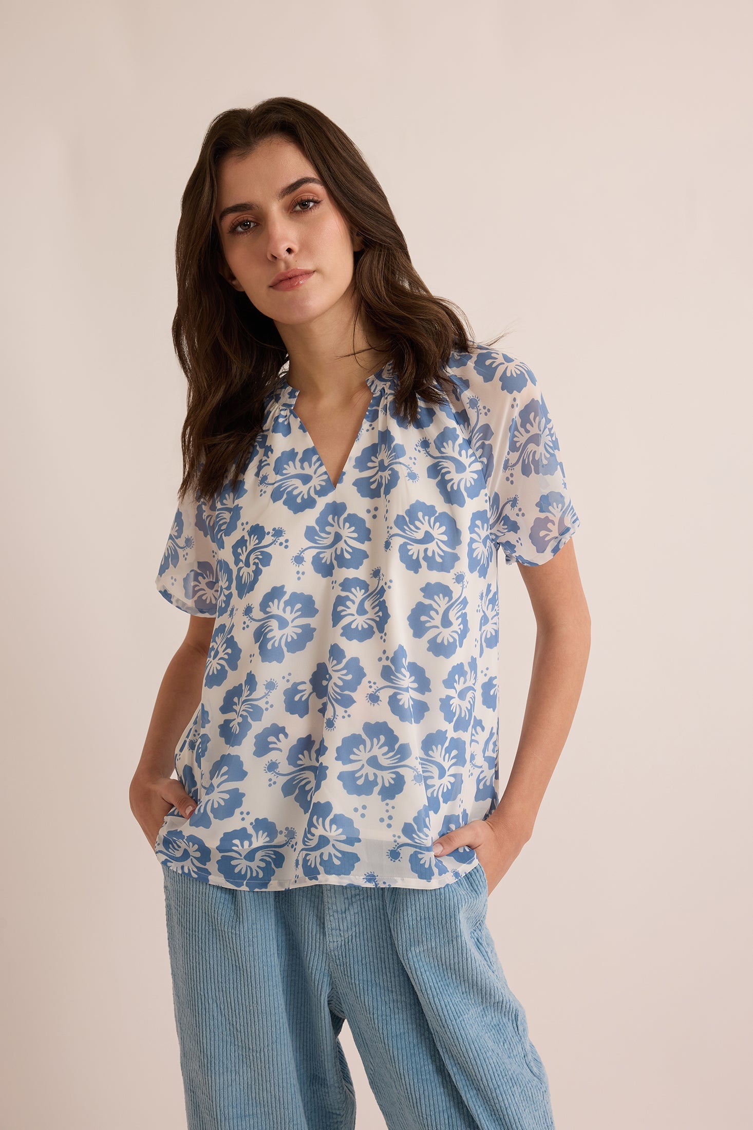 Haut fleuri bleu Love of Lydia