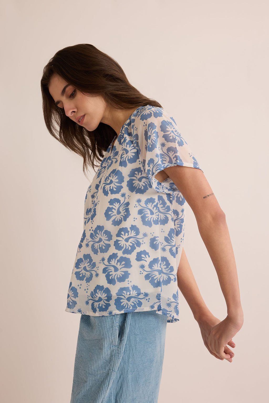 Haut fleuri bleu Love of Lydia