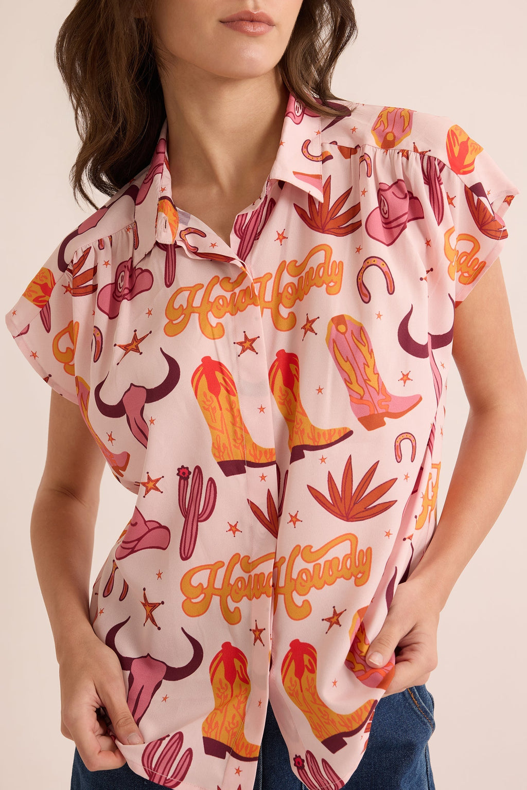 Chemise « Howdy Daisy » rose