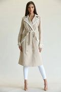 Long Manteau Élégant Ceinturé pour Femme