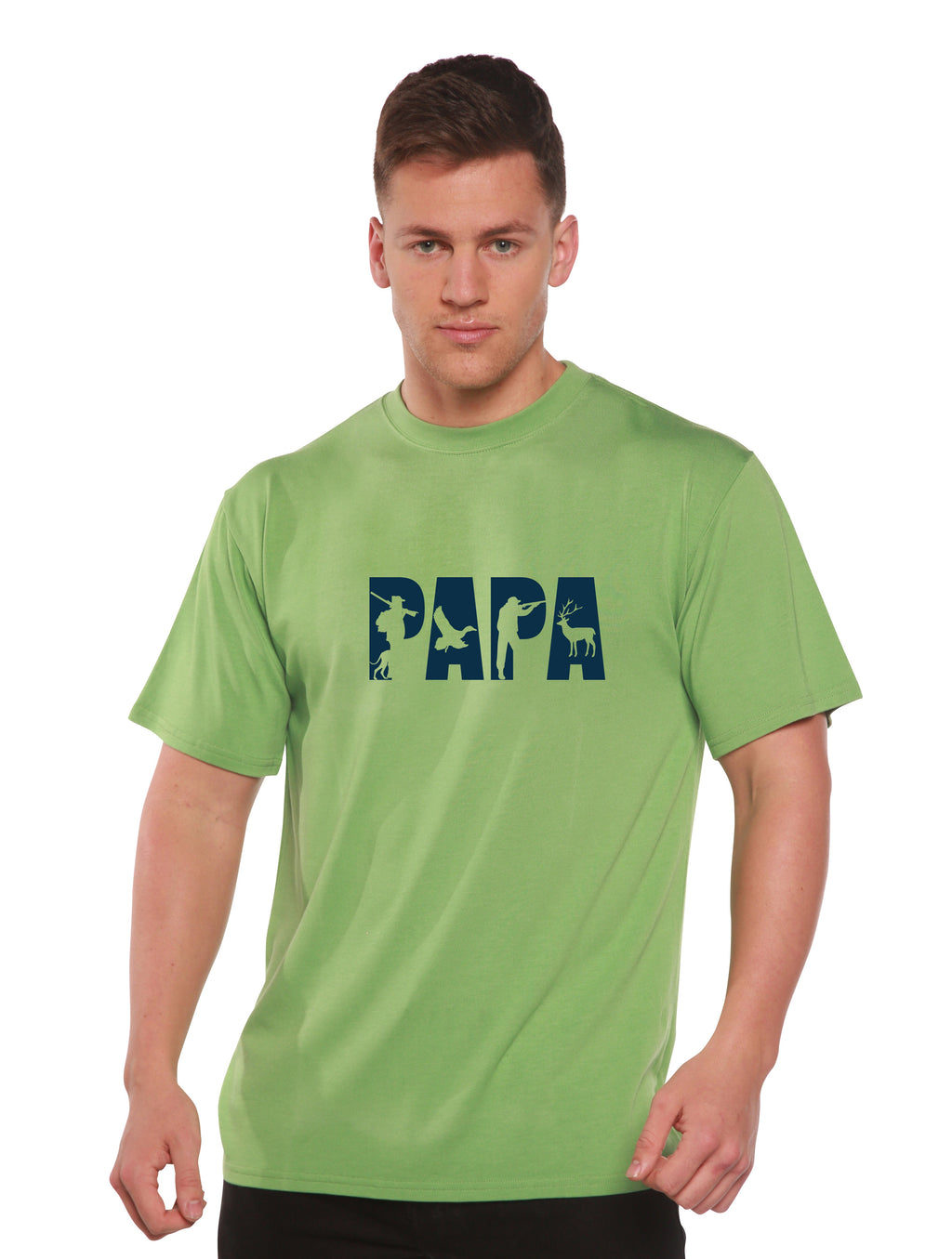 T-shirt graphique à manches courtes en bambou viscose/coton biologique pour homme PAPA