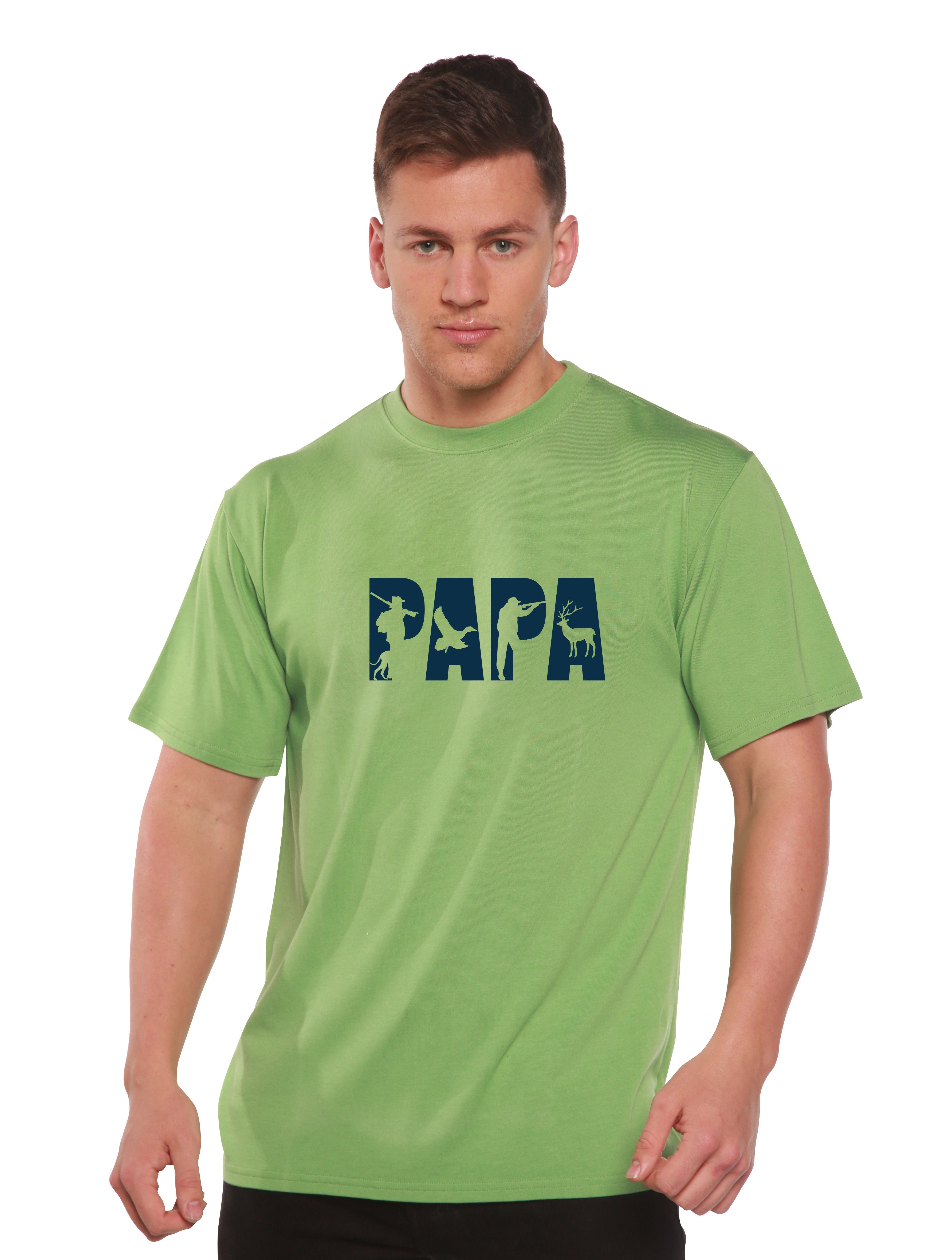 T-shirt graphique à manches courtes en bambou viscose/coton biologique pour homme PAPA
