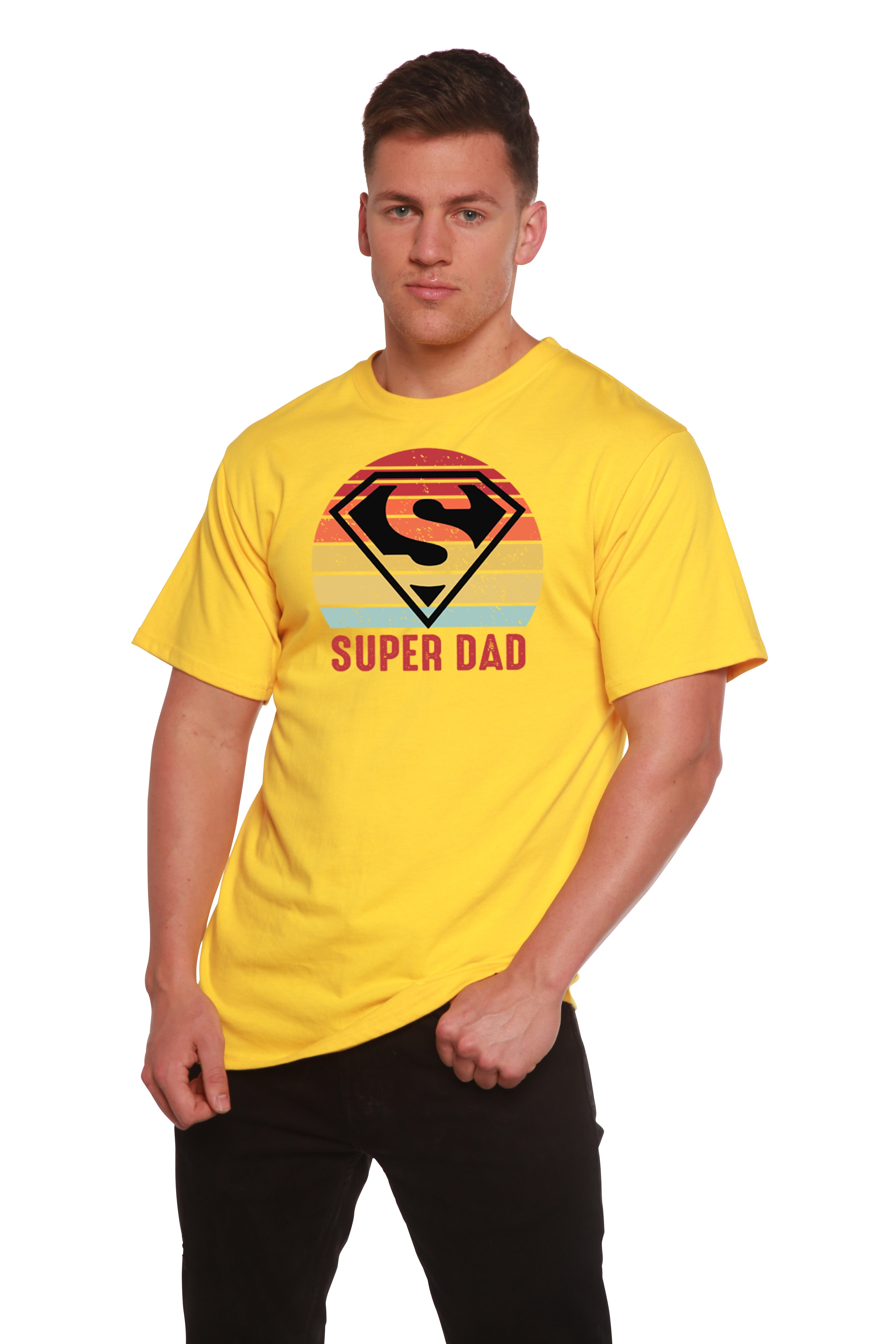 T-shirt à manches courtes en viscose de bambou et coton biologique avec motif pour homme "Super Papa"