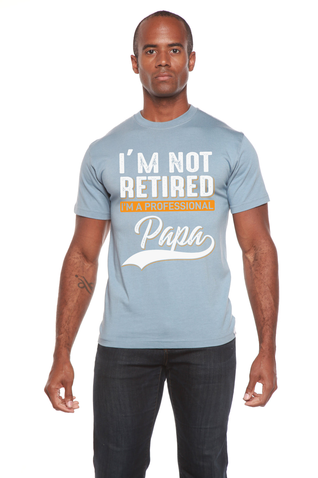 T-shirt à manches courtes en viscose de bambou/coton biologique à motif « I'm not Retired Men's »
