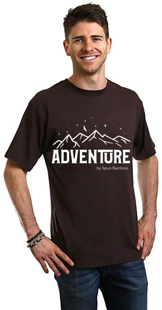 T-shirt à manches courtes pour homme Adventure en viscose de bambou/coton biologique imprimé