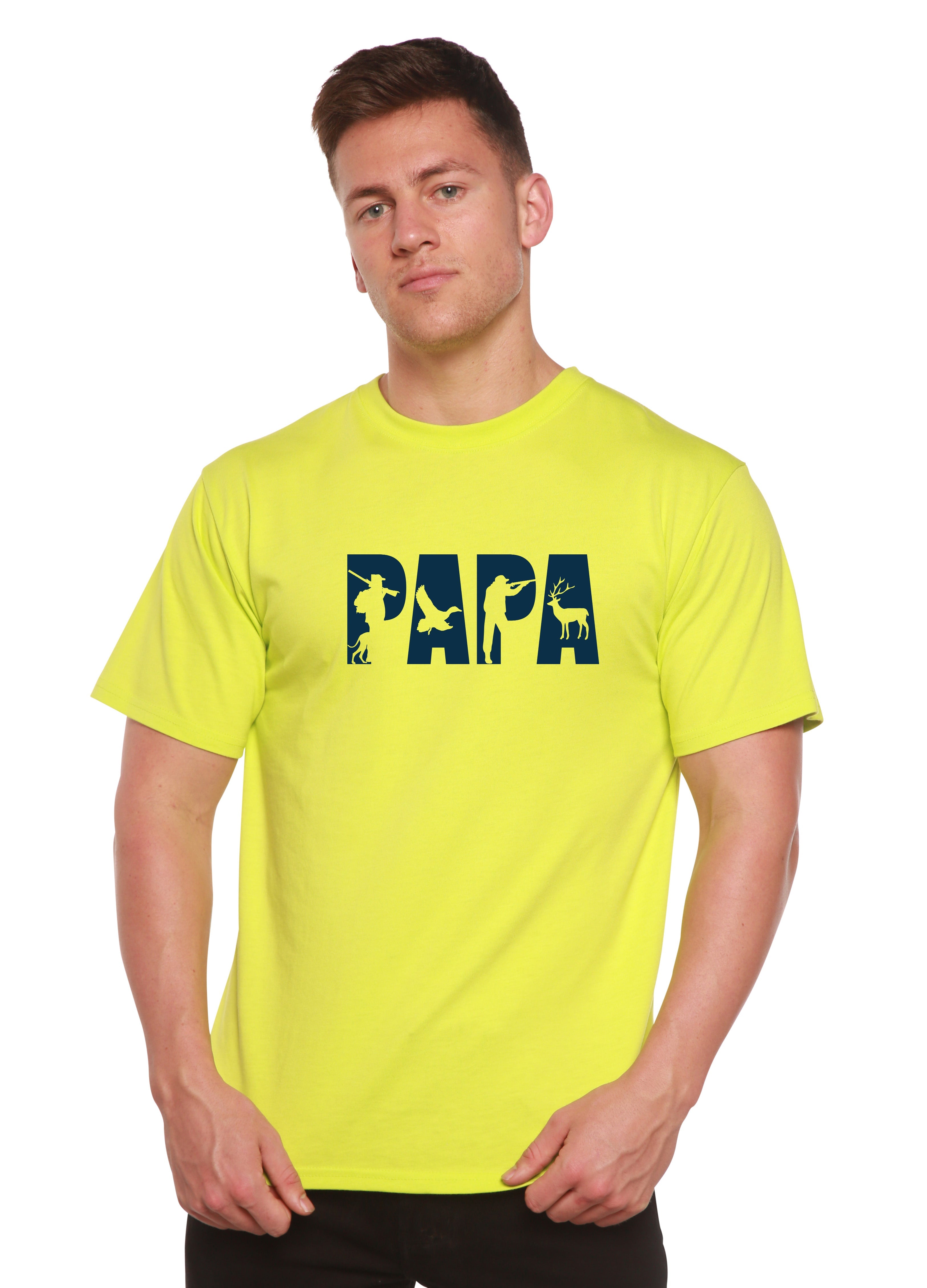 T-shirt graphique à manches courtes en bambou viscose/coton biologique pour homme PAPA