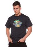 T-shirt imprimé à manches courtes en bambou pour homme « I Want to Believe »