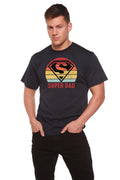 T-shirt à manches courtes en viscose de bambou et coton biologique avec motif pour homme "Super Papa"