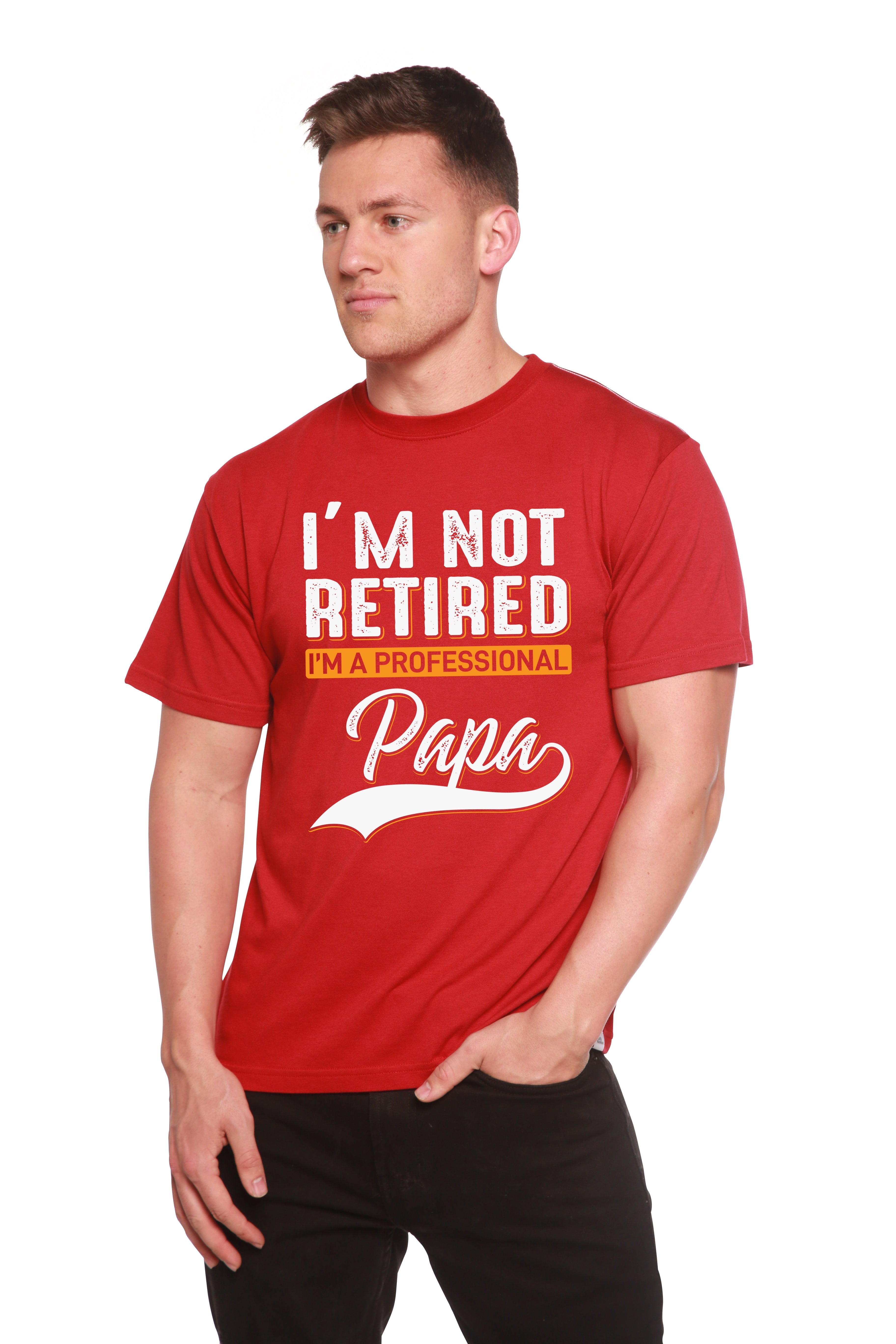 T-shirt à manches courtes en viscose de bambou/coton biologique à motif « I'm not Retired Men's »