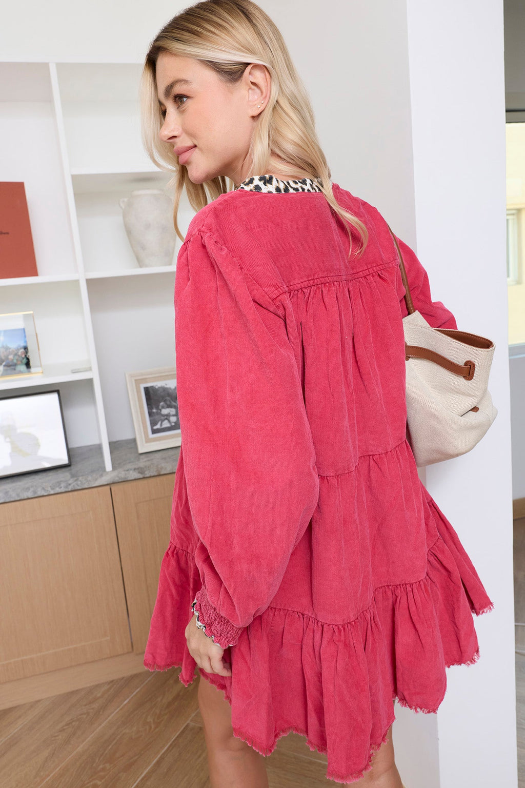 Robe en velours côtelé Pink Prowler, coloris Rose Panther