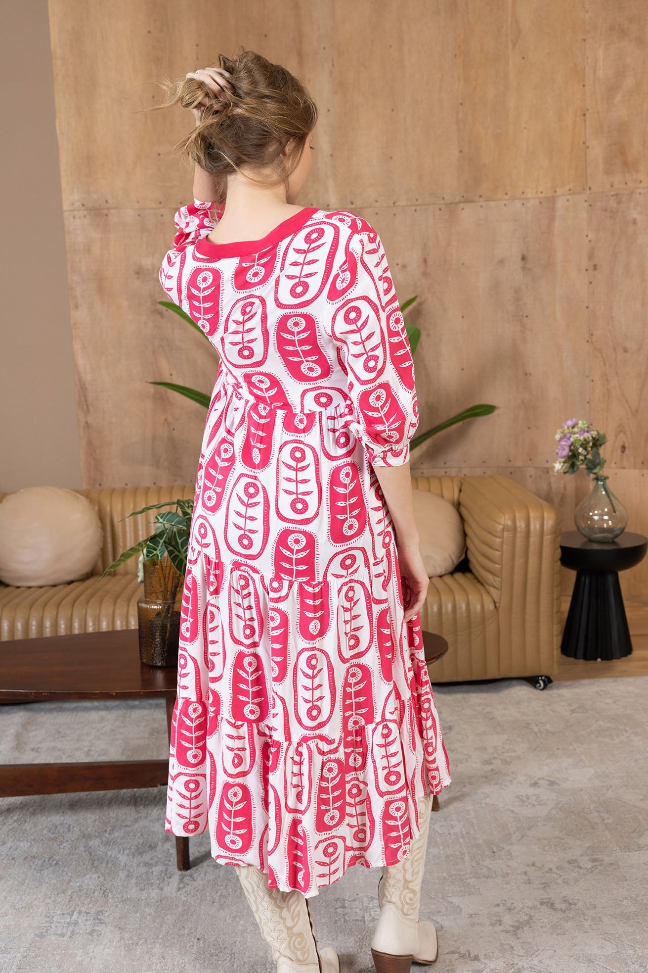 La robe longue Herbarium Rose ivoire