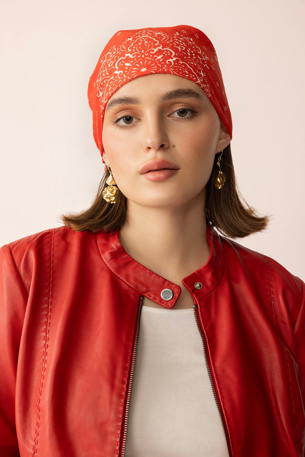 Veste en cuir Fireline Femme, coloris Rouge Braise