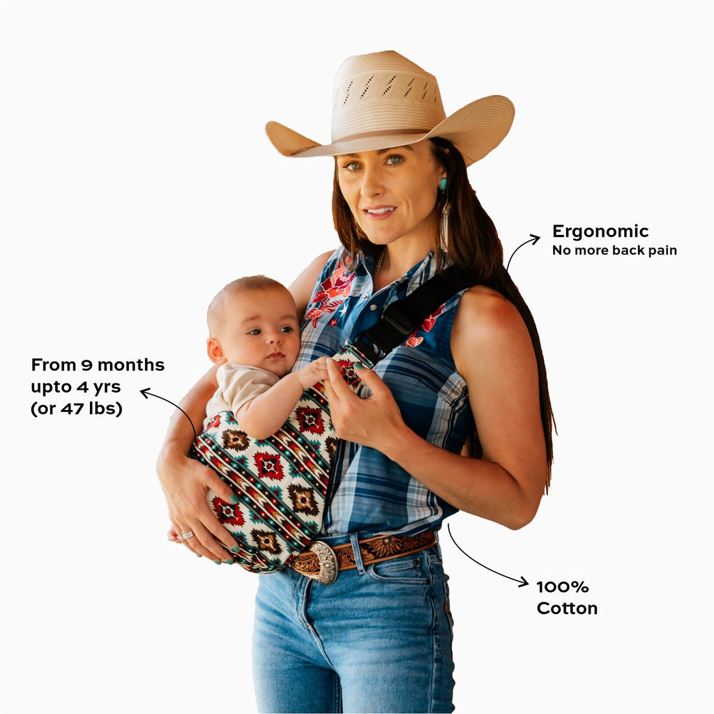 Porte-bébé en coton SnugTrail motif « Ciel du Sud-Ouest »