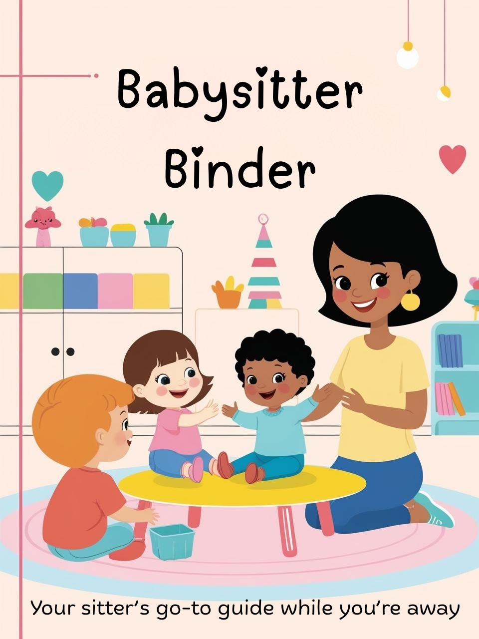 Classeur de garde d'enfants | Modèle Canva modifiable de 17 pages