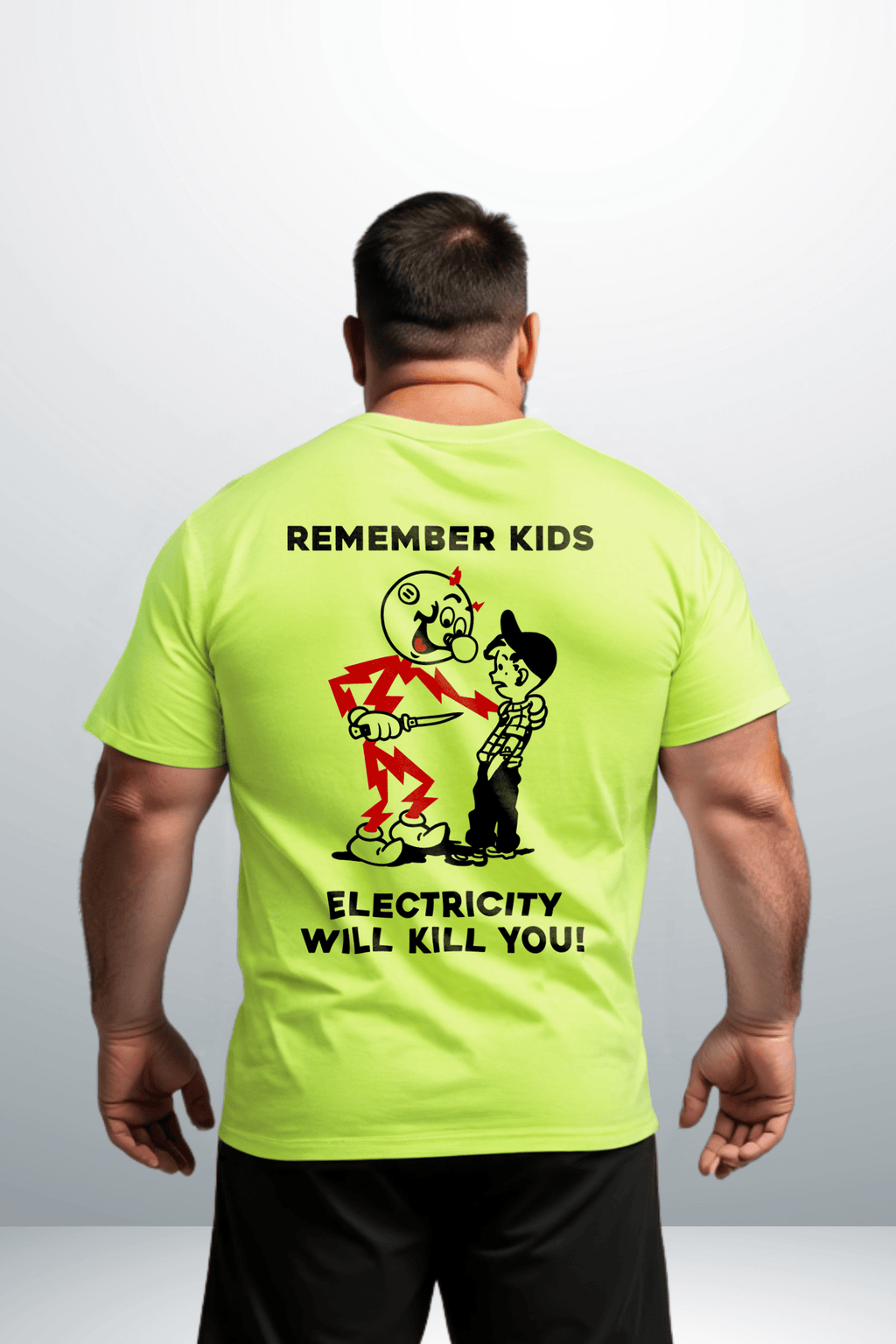 N'oubliez pas les enfants - T-shirt jaune fluo